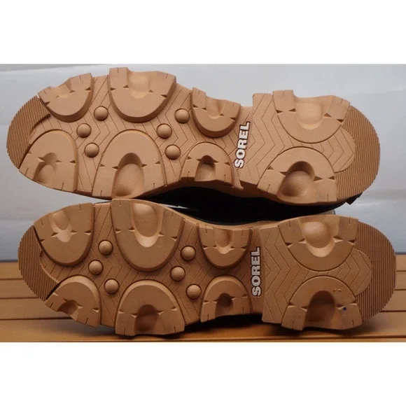 New! Sorel Women's Brex Lug Sole Lace-Up Boots Sandy Tan Black 9 - Picture 11 of 12